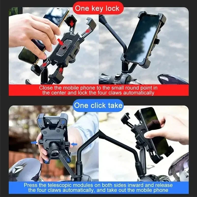 360° Rotatable Phone Holder Electric Bicycle Mobile Riding Bike Moto Motorcycle Non-slip Stand Bracket Cycling For iPhone Xiaomi