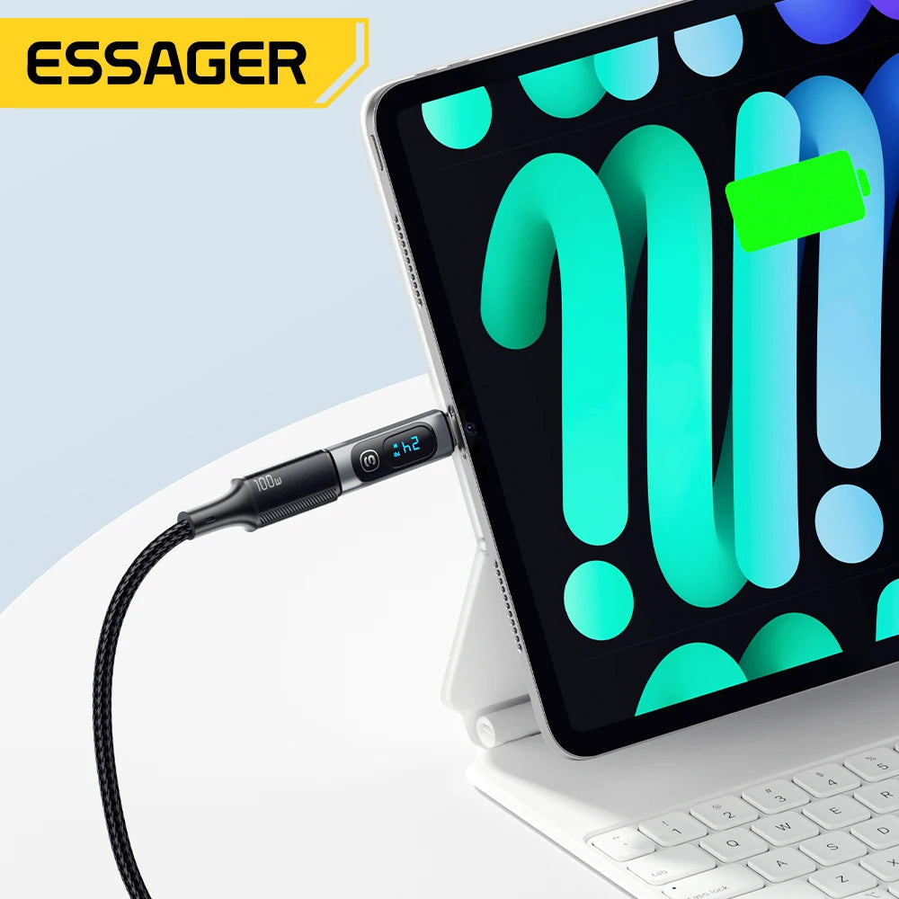 Essager 240W USB C Adapter Type C to USB C 3.0 2.0 OTG Connector Digital Display Data Adapter 100W For Macbook Pro Air Samsung