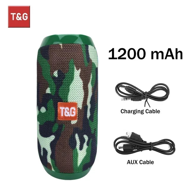 T&G TG117 Portable Bluetooth Speaker Outdoor Wireless Woofer Free Call FM TF Card USB Flash Drive Connect Mobile Phone Tablet TV