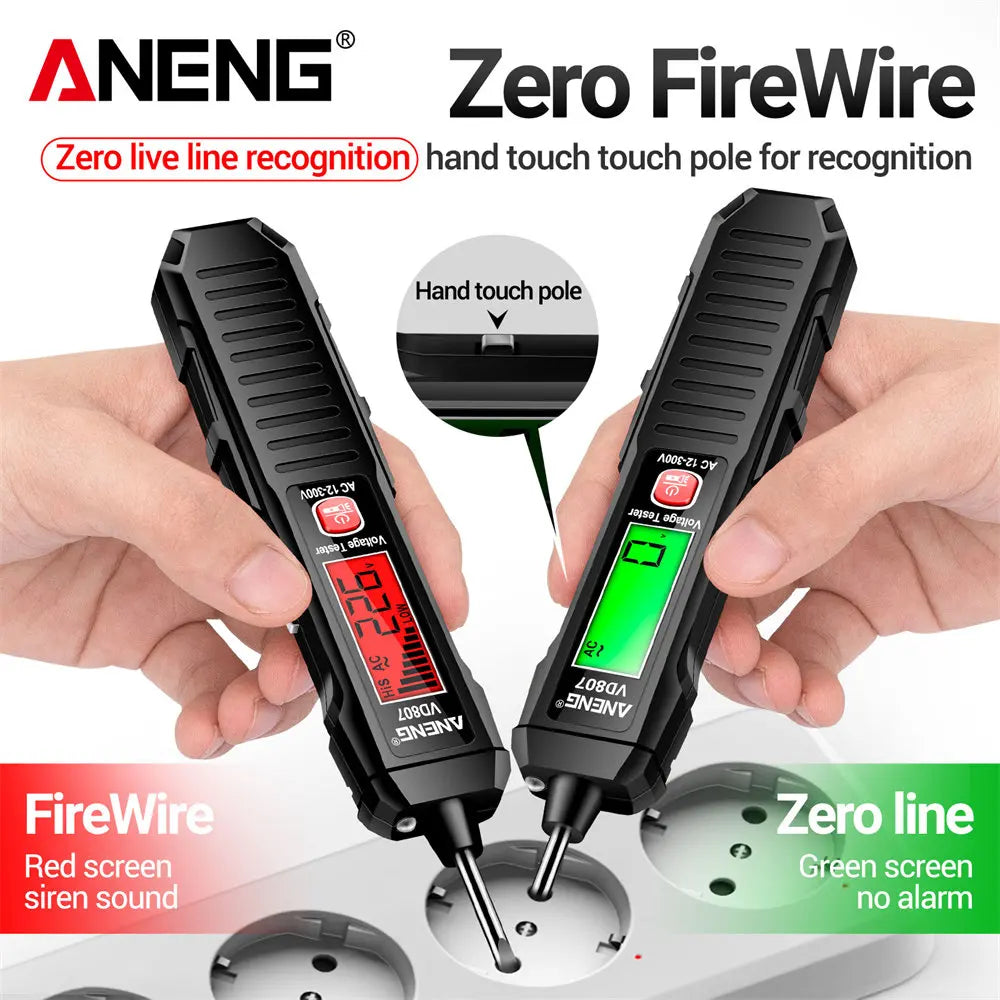 ANENG VD807 One-word Induction Portable 50/60Hz Smart Electric Pen Tester NCV Sensor AC 12-300V Non-contact Wire Detector Tools