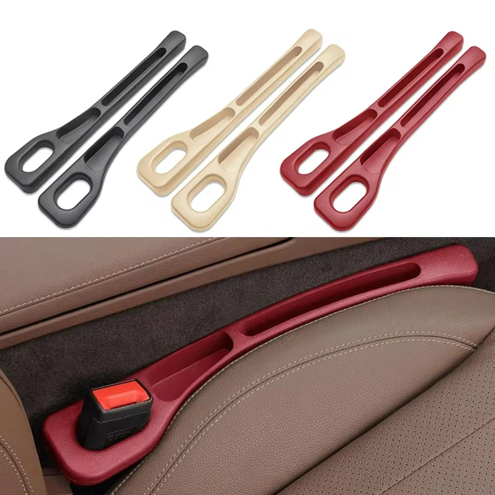 2Pcs Car Seat Gap Filler Organizer PU Waterproof Universal Car Seat Gap Anti-leak Stopper Strip 2Slot Seat Gap Storage Organizer