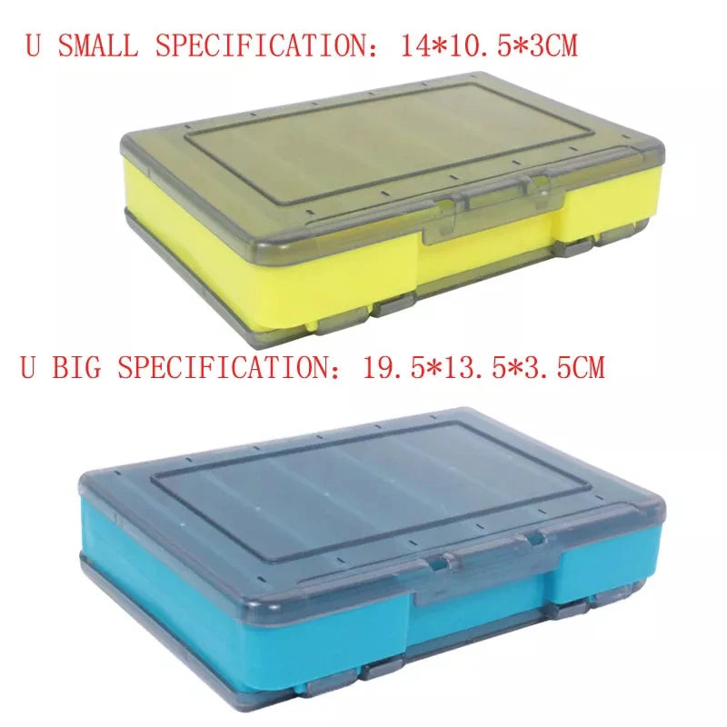 Shrimp Fishing Box Fishing Accessories Box Squid Jig Box Tackle Double Side Folio U Size Wooden Plastic Case for Fish