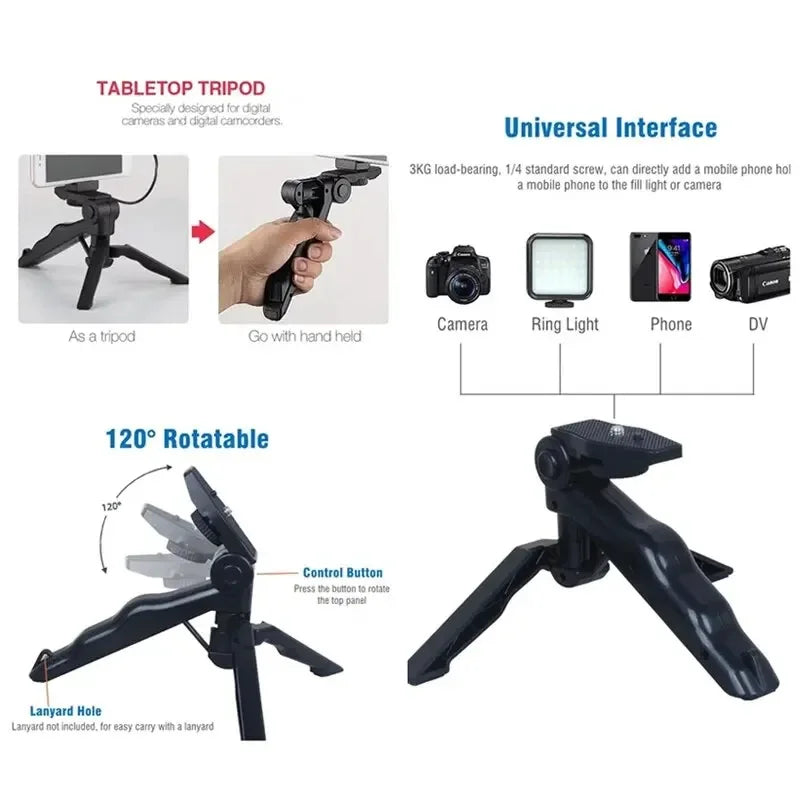 Clearance_Smartphone Vlogging Kit With Tripod Phone Holder Mini Microphone LED Fill Light Starter For TikTok Live Stream Video Y