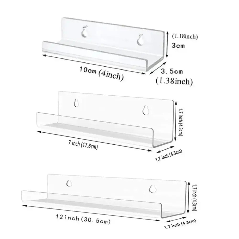 Creative 4/7/12inch Record Display Stand Clear Wall Mounted Vinyl Record Holder Acrylic CD Shelf