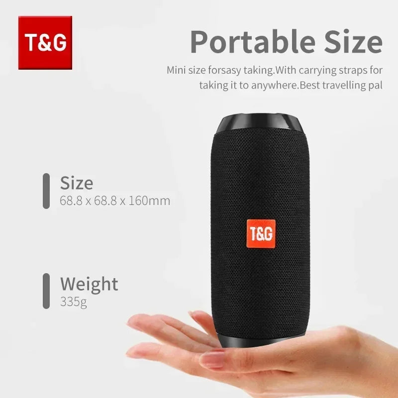 T&G TG117 Portable Bluetooth Speaker Outdoor Wireless Woofer Free Call FM TF Card USB Flash Drive Connect Mobile Phone Tablet TV