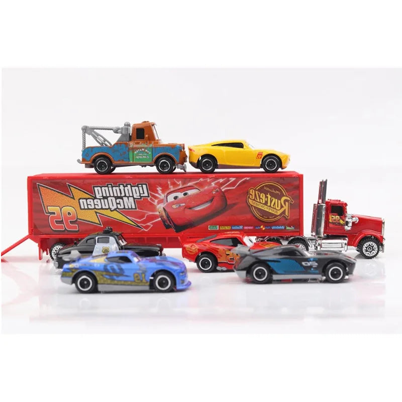 7pcs Disney Pixar Cars 3 Toy Figures Lightning McQueen Jackson 1:55 Diecast Metal Car Model Box set Car Toys Kids Christmas gift