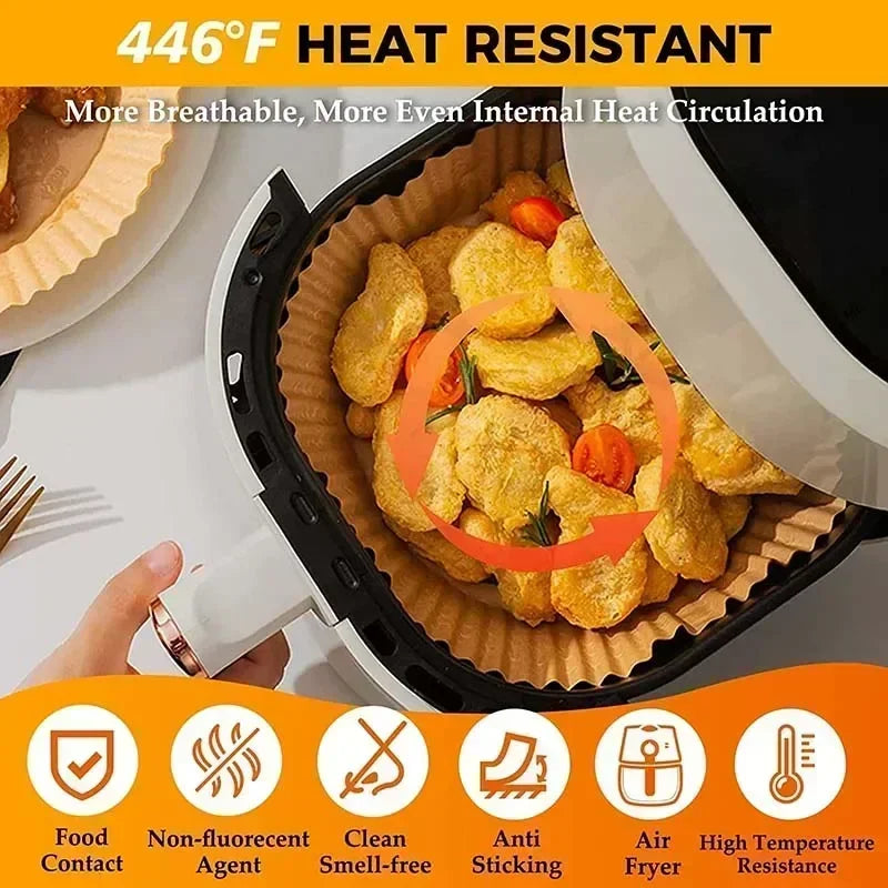 Disposable Air Fryer Paper Non-Stick Kitchen Baking Airfryer Mat Oilproof Micro-wave Barbecue Pad Baking Paper Liner Accessories