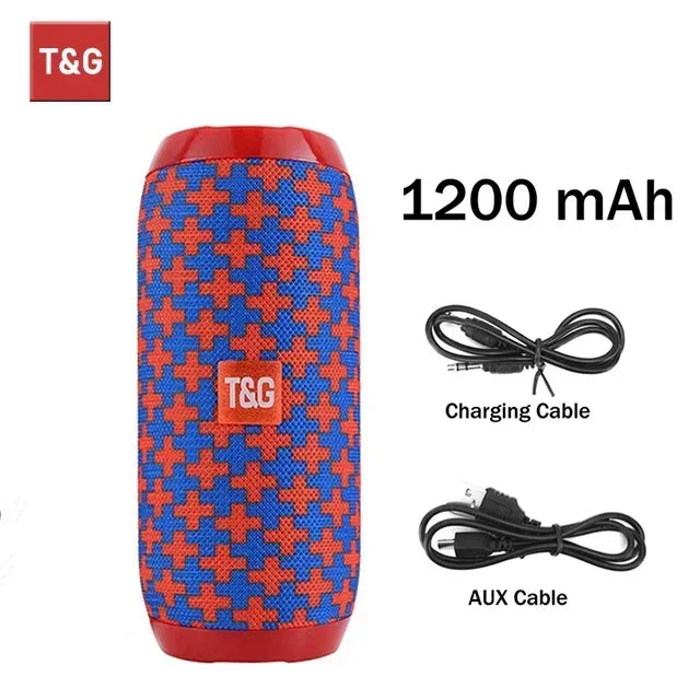 T&G TG117 Portable Bluetooth Speaker Outdoor Wireless Woofer Free Call FM TF Card USB Flash Drive Connect Mobile Phone Tablet TV