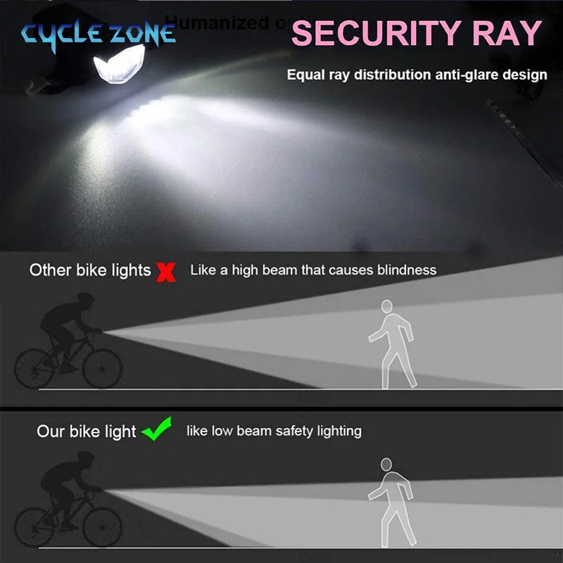 Bike Light Set Front Light with Taillight USB Rechargeable Easy to Install 3 Modes Bicycle Accessories for the Bicycle Road MTB