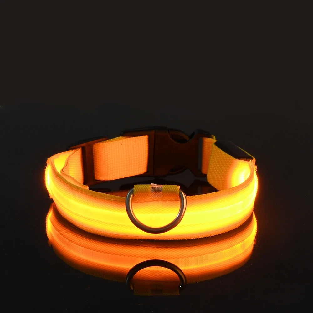 LED Safety Collar For Small And Medium Dogs - Adjustable, Flashing Glow For Night Walking