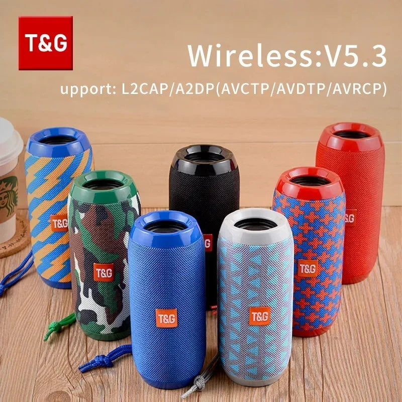 T&G TG117 Portable Bluetooth Speaker Outdoor Wireless Woofer Free Call FM TF Card USB Flash Drive Connect Mobile Phone Tablet TV