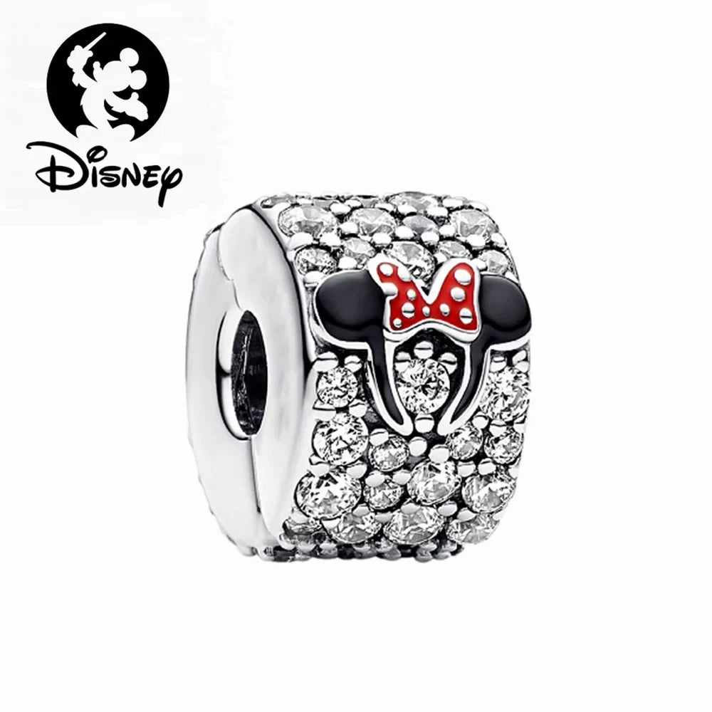 Disney 925 Silver Dumbo Clip Charm Mickey Minnie Love Heart Beads Fit Original Pandora Bracelets DIY Pendant Women Jewelry Girl