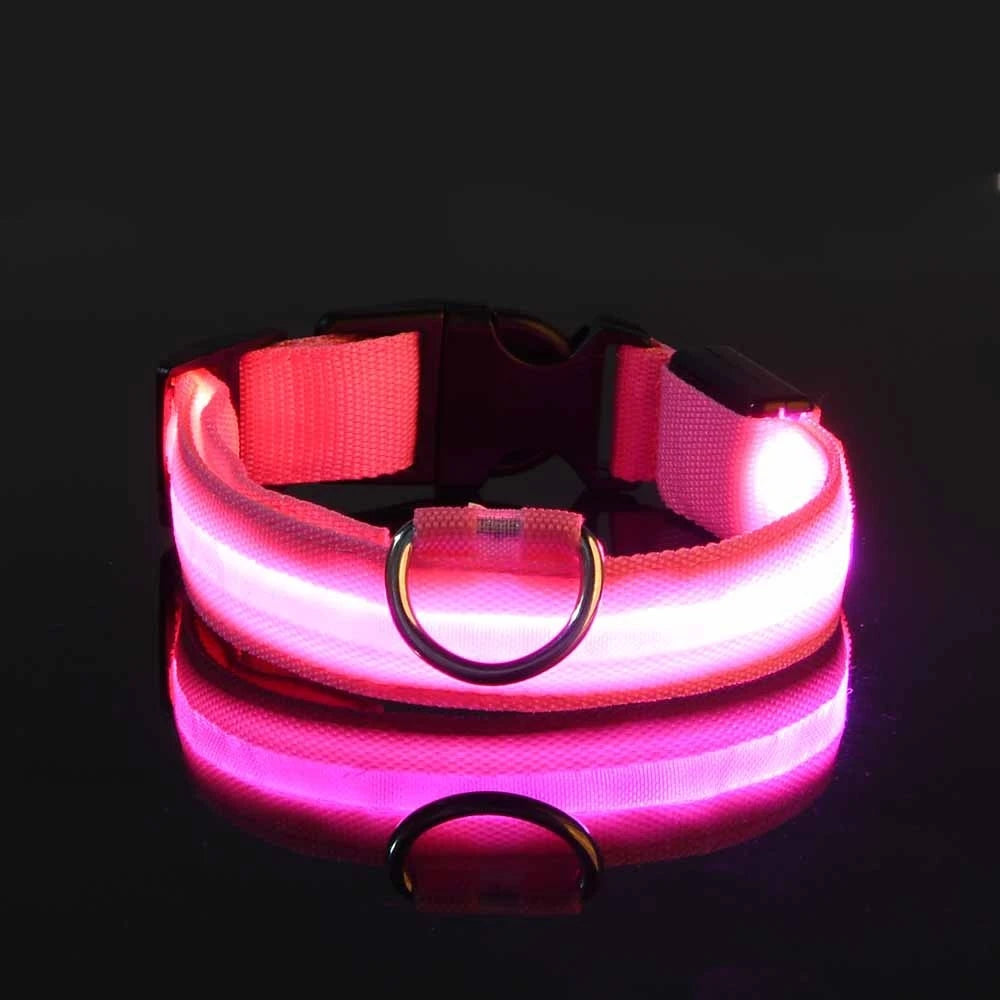 LED Safety Collar For Small And Medium Dogs - Adjustable, Flashing Glow For Night Walking