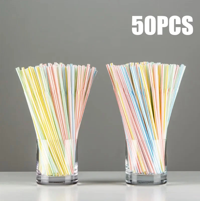 50-1000Pcs Drinking Straws Colorful & Black rietjes Flexible Wedding Party Supplies Drinking Straws Kitchen Wholesale