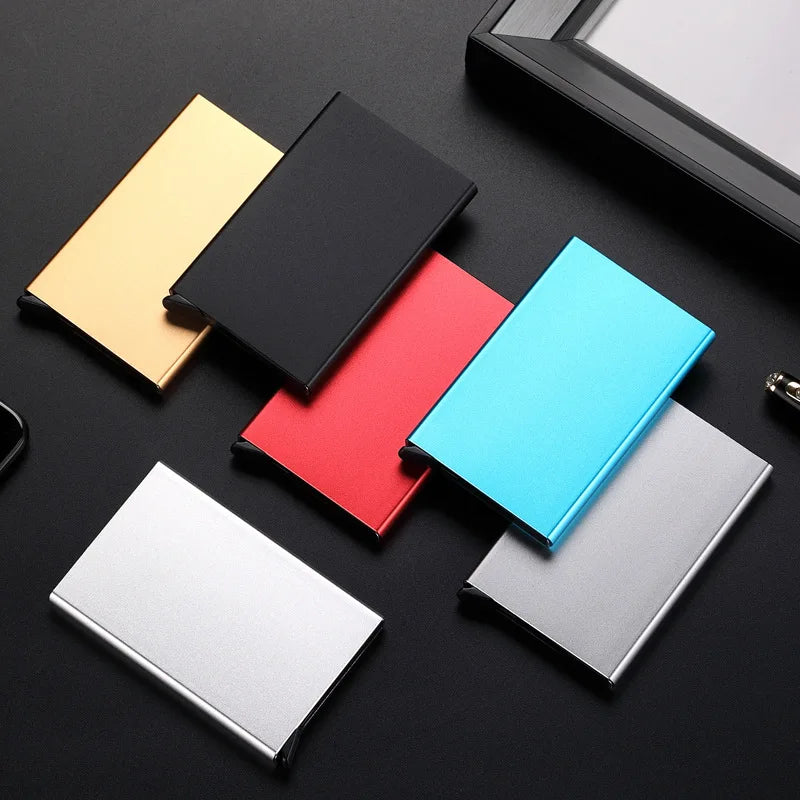 Slim Pop Up Wallet Minimalist Credit Card Holder For Men Women RFID Blocking Mini Metal Case