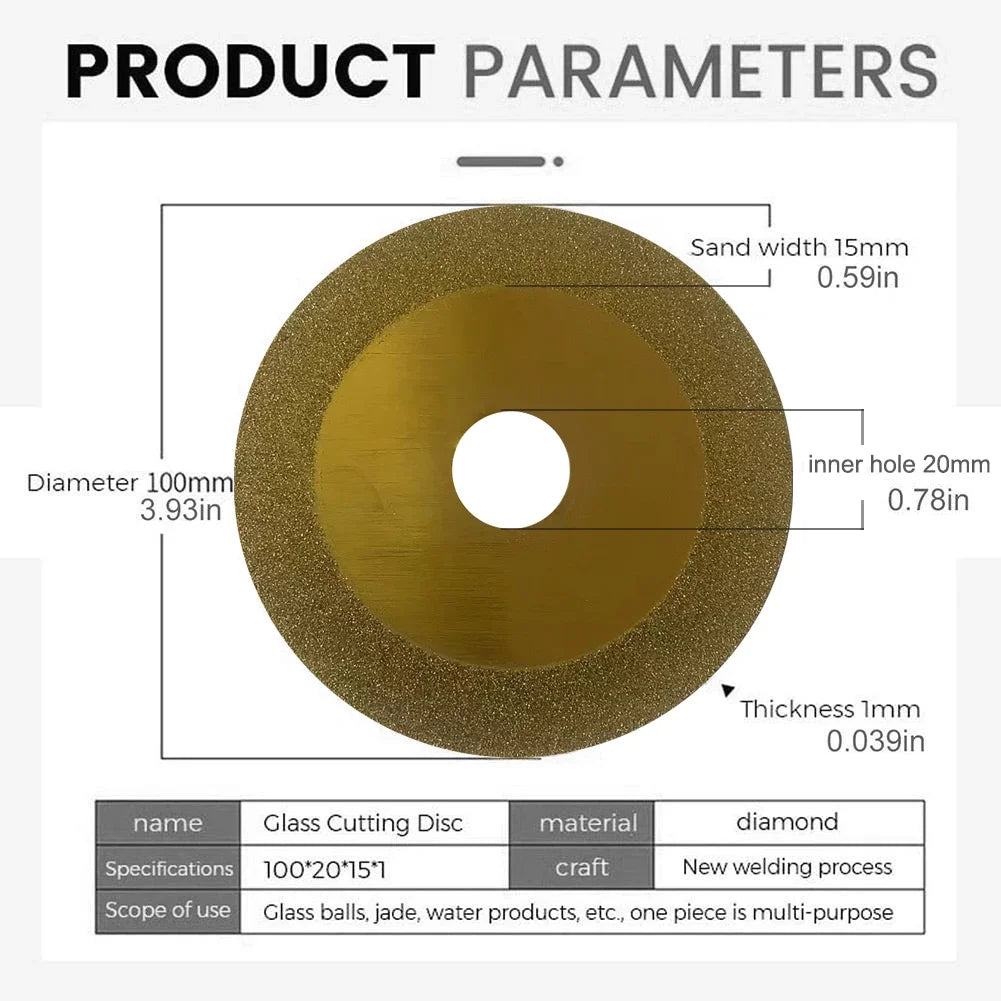 Glass Cutting Disc Blade 100mm Diamond Cutting Disc Marble Saw Blade Ceramic Tile Jade Special Cutting Blade Dropshipping