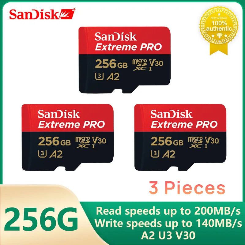 SanDisk V30 Extreme PRO Micro SD 32GB 64GB 128G 256G 512GB 1TB UHS-I Memory Card TF Card 200MB/s C10 U3 4K for Camera Steam Deck