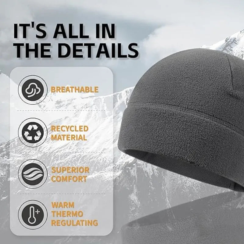 1PC Warm Winter Skull Cap Soft Polar Fleece Hat Thick Windproof Cap Outdoor Beanie Cap Ski Cap Suitable For Men Women