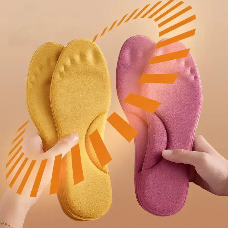 2Pairs Self Heating Insoles Thermostatic Thermal Insole Massage Memory Foam Arch Support Shoe Pad Heated Pads Winter Men Women