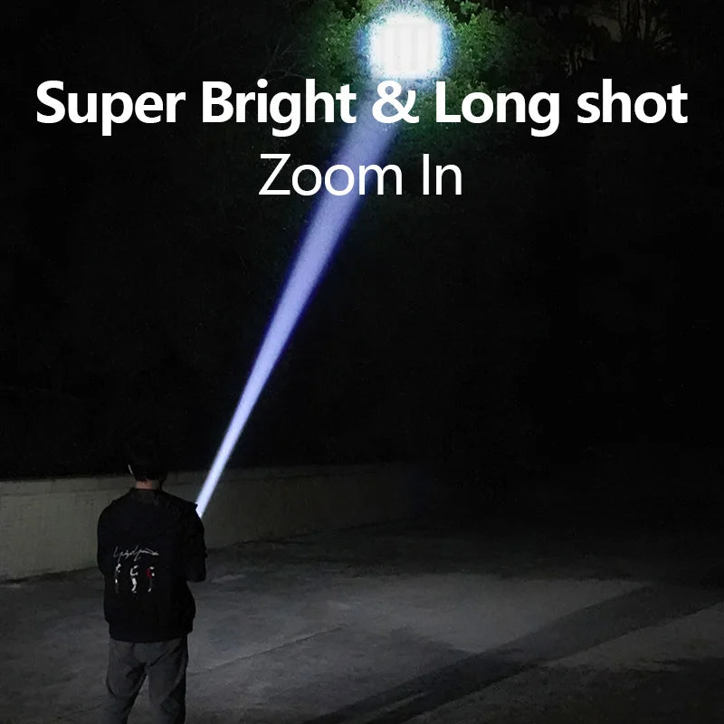 1pc Smiling Shark SD1023 LED Torch Light XPE Super Bright Flashlight with Hook Camping Light Rechargeable Zoomable Waterproof