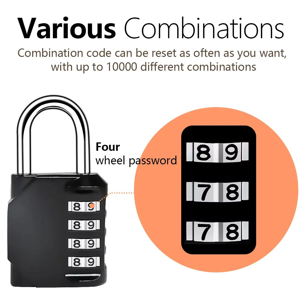 Clearance_Customs Padlock Password Locks 4 Digit Waterproof Outdoor Lock For Door Suitcase Bag Package Cabinet Locker Window_Con