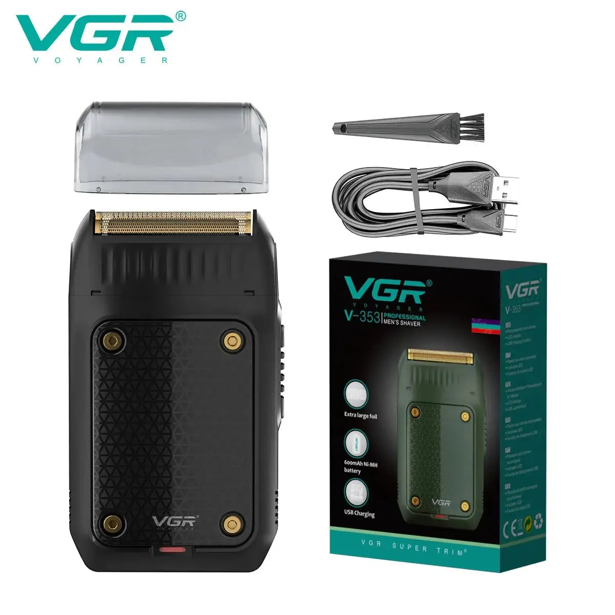 VGR V-353 Shaver Professional Razor Electric Shaving Machine Portable Beard Trimmer Rechargeable Razor Mini Shaver for Men