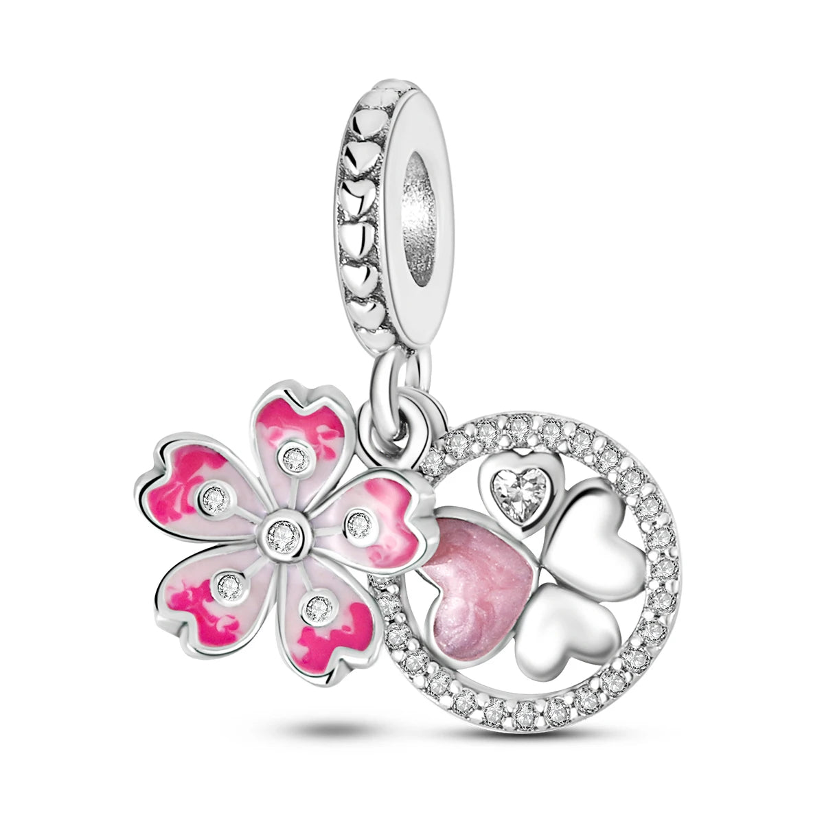 Pink Silver Plated Butterfly Flower Cat Girl Ballerina Shoe Charm Beads Fit Bracelet Necklace Pendant DIY Jewelry Making