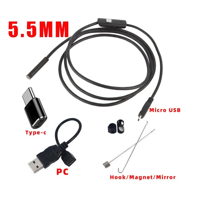 MM Class Endoscope Camera Flexible Waterproof Mini Industrial Endoscope Camera for Mobile Phone Adjustable