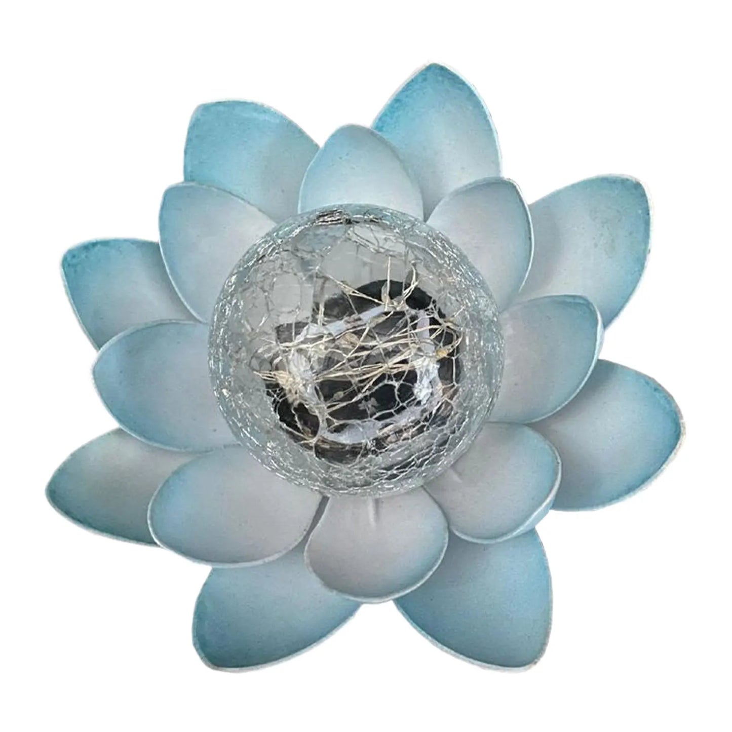 Lotus Shaped Garden Solar Lights Cracked Glass Ball Garden Lamp Halloween Christmas Outdoor Patio Lawn Garden Decoration