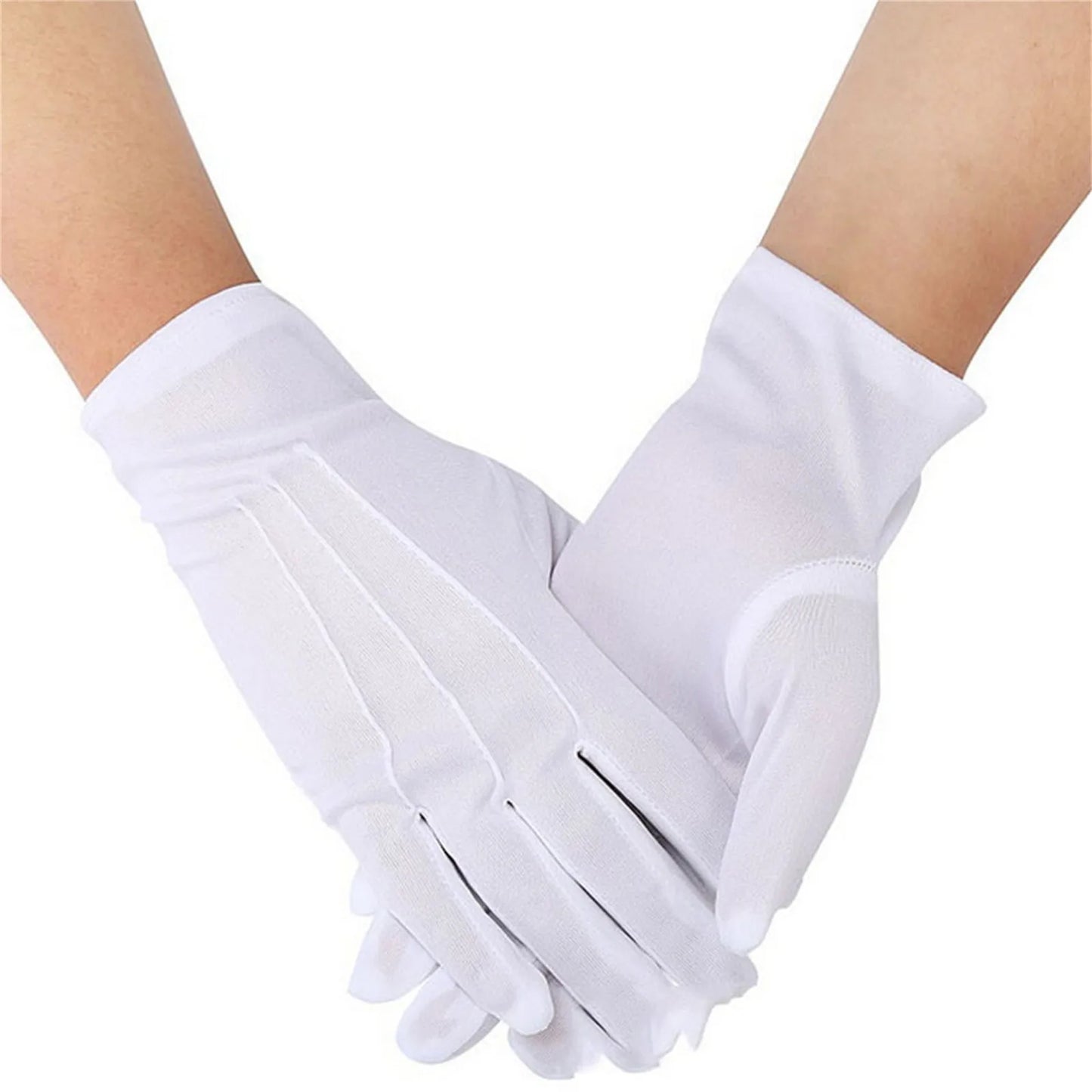 1pair White Cotton Gloves Men Formal Tuxedo Uniform Gloves Honor Guard Parade Ceremony Costume Cosplay Coin Jewelry Butler Glove