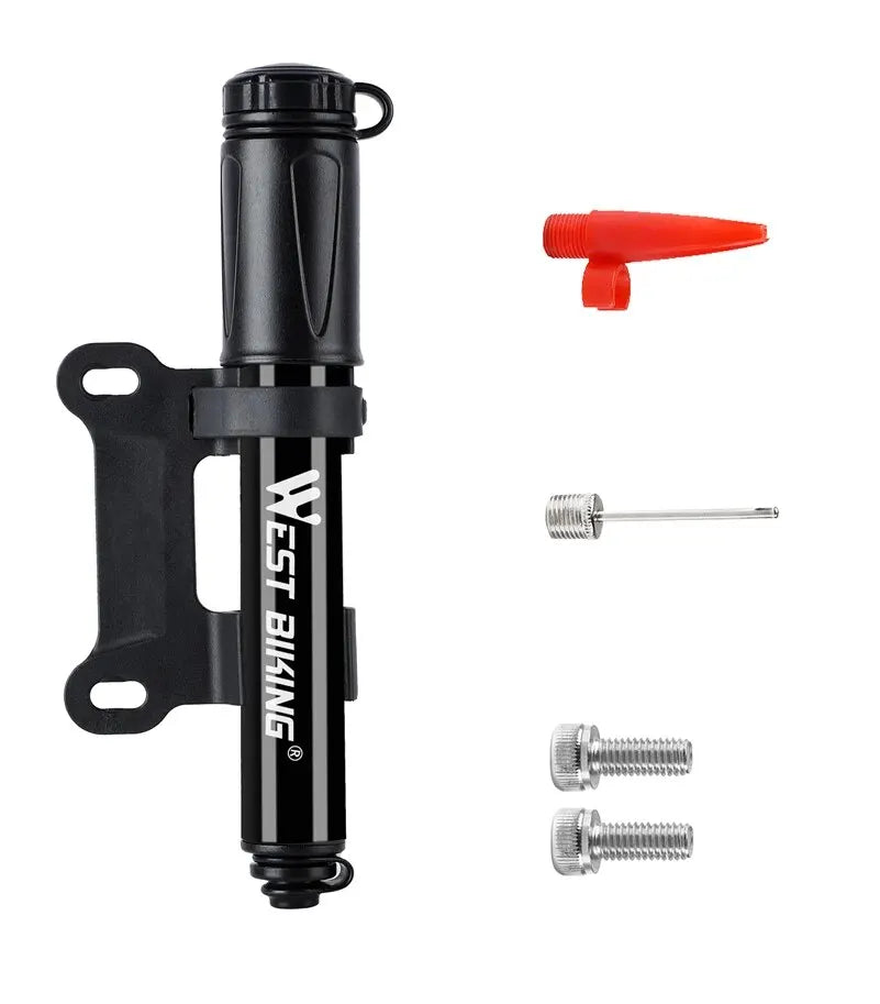 WEST BIKING Mini Bike Pump 100PSI Schrader Presta Valve MTB Road Cycling Pump Aluminum Alloy Bicycle Hand Air Pump Tire Inflator