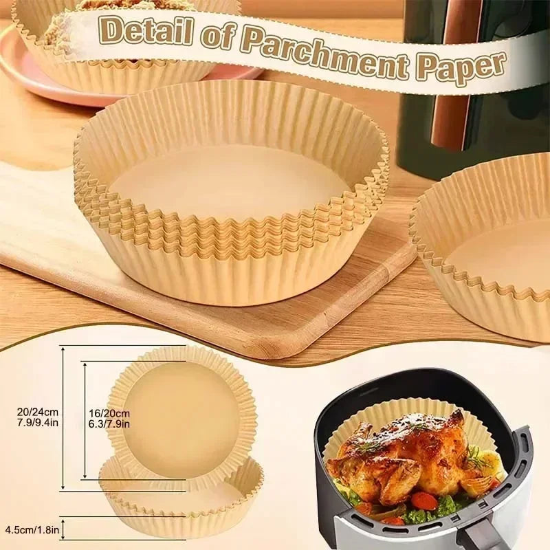 Disposable Air Fryer Paper Non-Stick Kitchen Baking Airfryer Mat Oilproof Micro-wave Barbecue Pad Baking Paper Liner Accessories