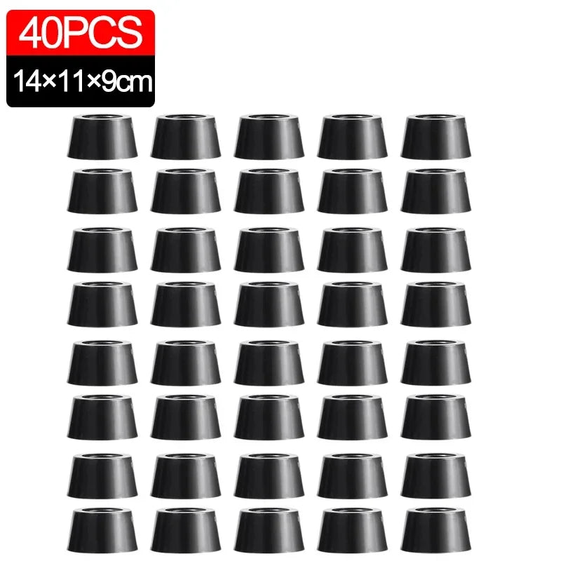 8/40pcs Anti Slip Furniture Foot Black Speaker Cabinet Bed Table Box Conical Rubber Shock Pad Floor Protector Furniture Parts