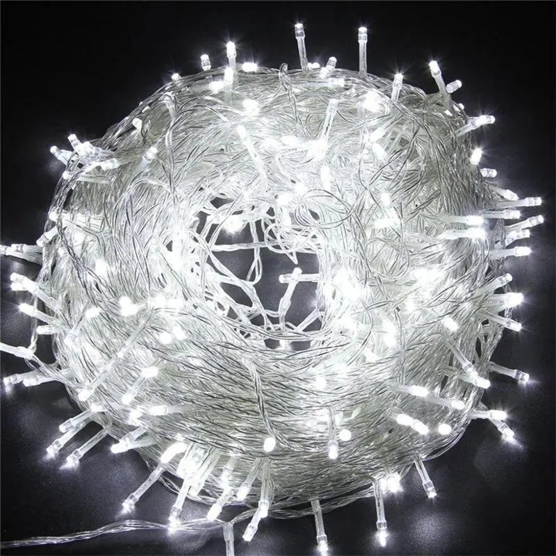 220V EU Plug 10M Outdoor Christmas LED String Light Garlands Decoraction Fairy Lamp For Home Wedding Party Holiday Lights