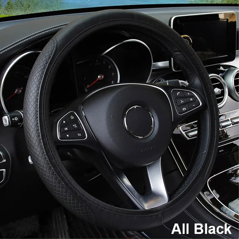 Car Steering Wheel Cover Anti Slip Breathable Protection Cover for 37 to 39cm Steering Wheel Protector Car Styling Accessories