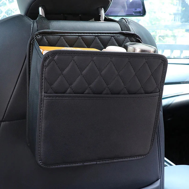 Car Backseat Organizer Multifunction PU Leather Interior Storage Bag Hanging Seat Back Tissue Water Cup Holder Auto Accessories