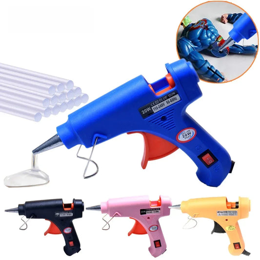 20W Hot Melt Glue Gun with Seal Wax Glue Sticks Household DIY Industrial Guns Heat Temperature Thermo Electric Repair Tool