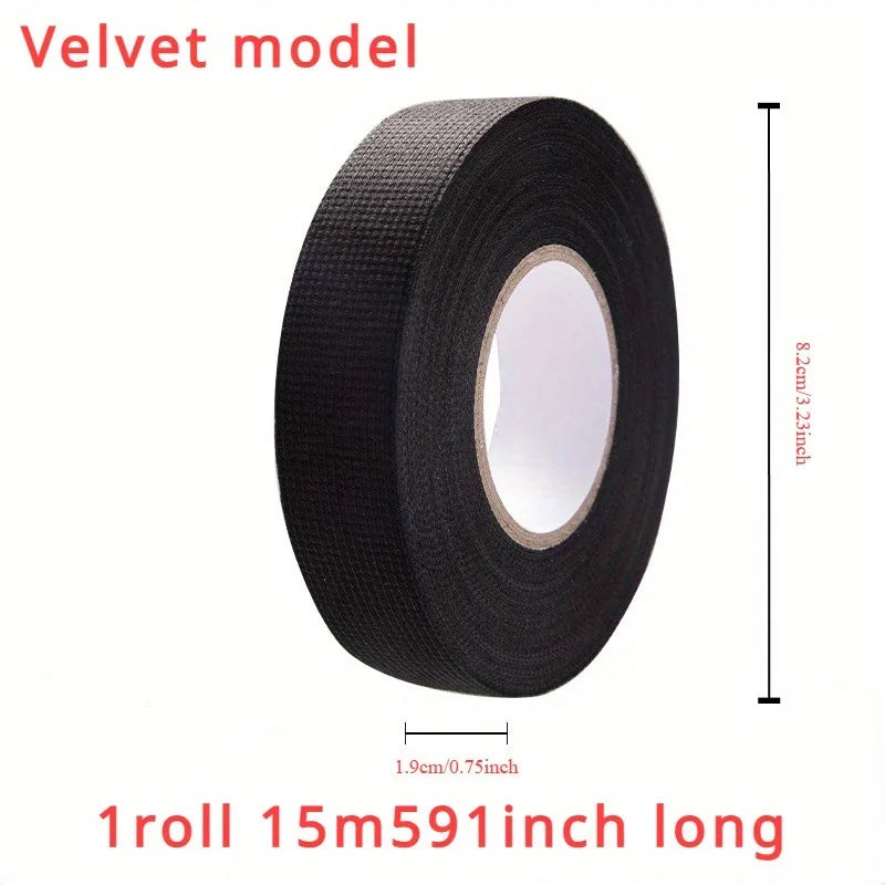 1pc Heat-resistant Adhesive Cloth Fabric Tape For Car Auto Cable Harness Wiring Loom Protection Width 9/15/19/25/32MM Length 15M