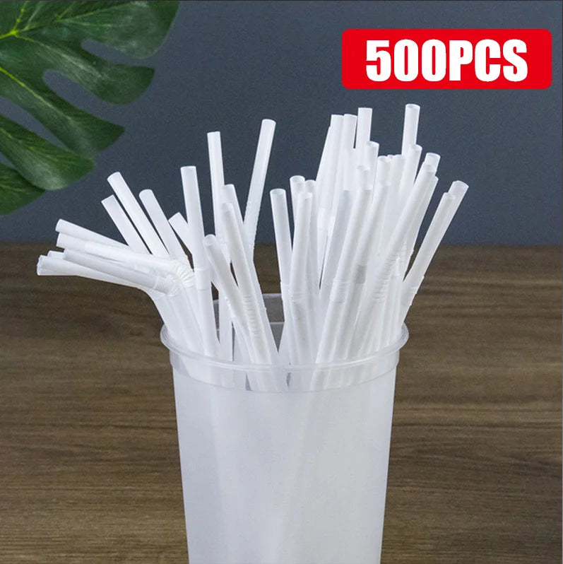 50-1000Pcs Drinking Straws Colorful & Black rietjes Flexible Wedding Party Supplies Drinking Straws Kitchen Wholesale