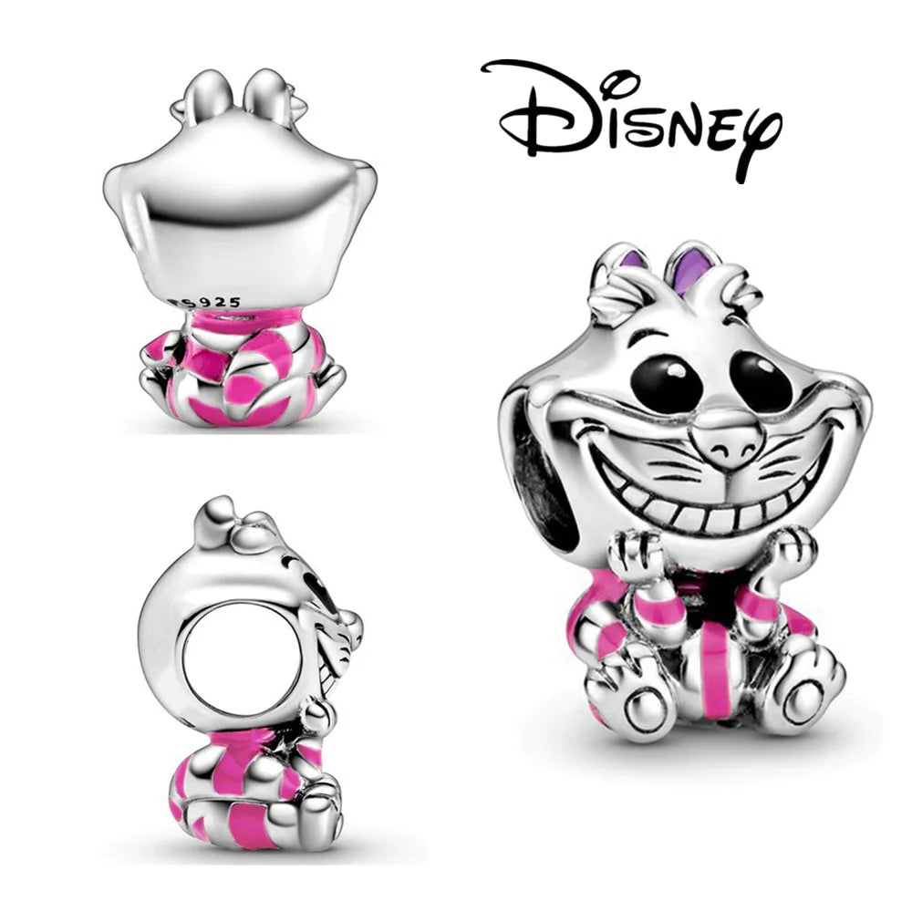 Disney 925 Silver Dumbo Clip Charm Mickey Minnie Love Heart Beads Fit Original Pandora Bracelets DIY Pendant Women Jewelry Girl