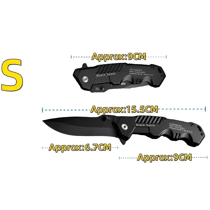 EDC Sharp Stainless Steel Folding Knife Outdoor Camping Tactical Hunting Knife Pocket Knife Sharp and Durable S/L