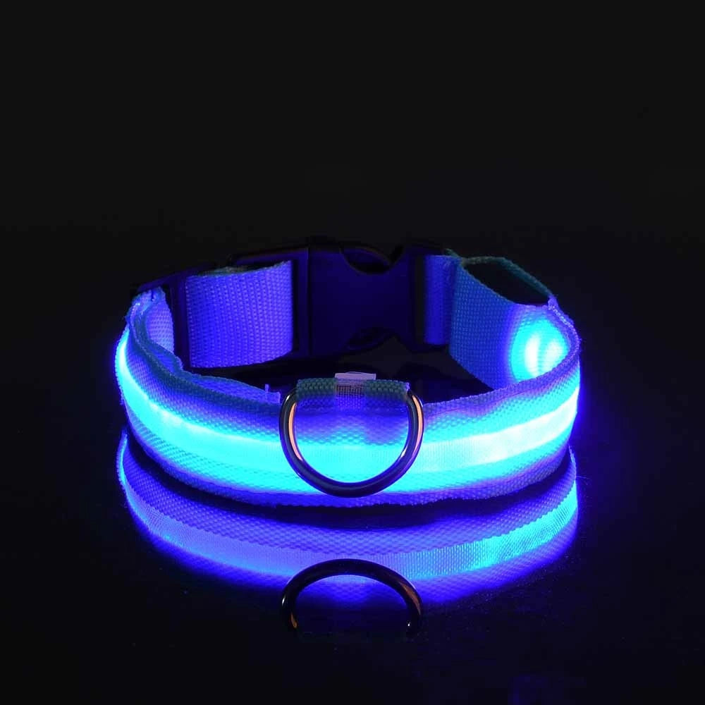 LED Safety Collar For Small And Medium Dogs - Adjustable, Flashing Glow For Night Walking