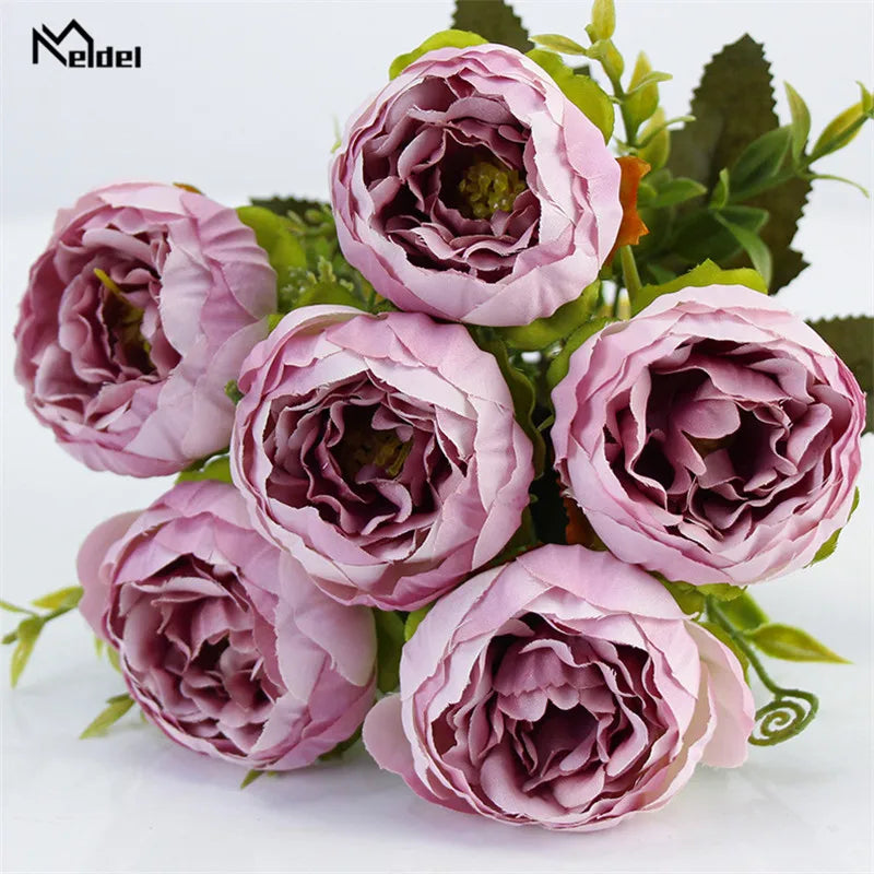 6 Heads Big Silk Peonie Flowers Bouquet Artificial Flowers Peony Bridal Bouquet Wedding Decor for Home Garden Hotel Faux Flores