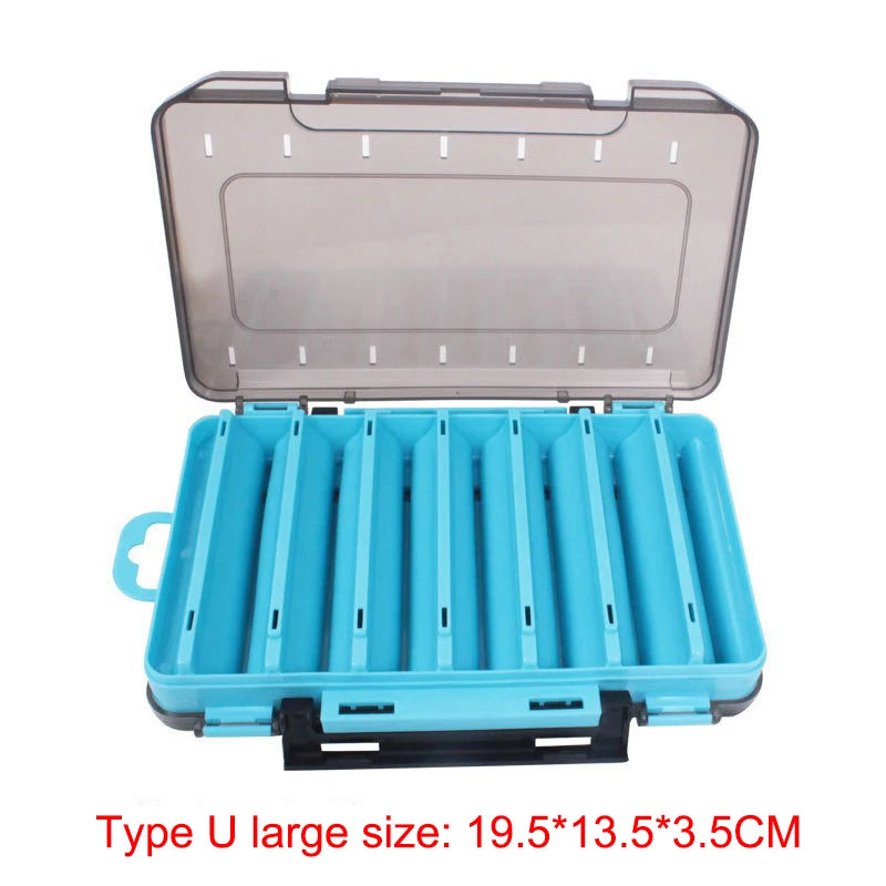 Shrimp Fishing Box Fishing Accessories Box Squid Jig Box Tackle Double Side Folio U Size Wooden Plastic Case for Fish