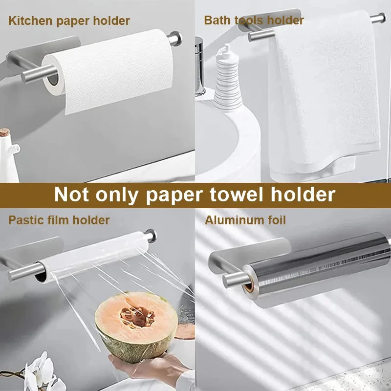 Bathroom bathroom extended storage rack, stainless steel tissue holder, adhesive toilet roll holder