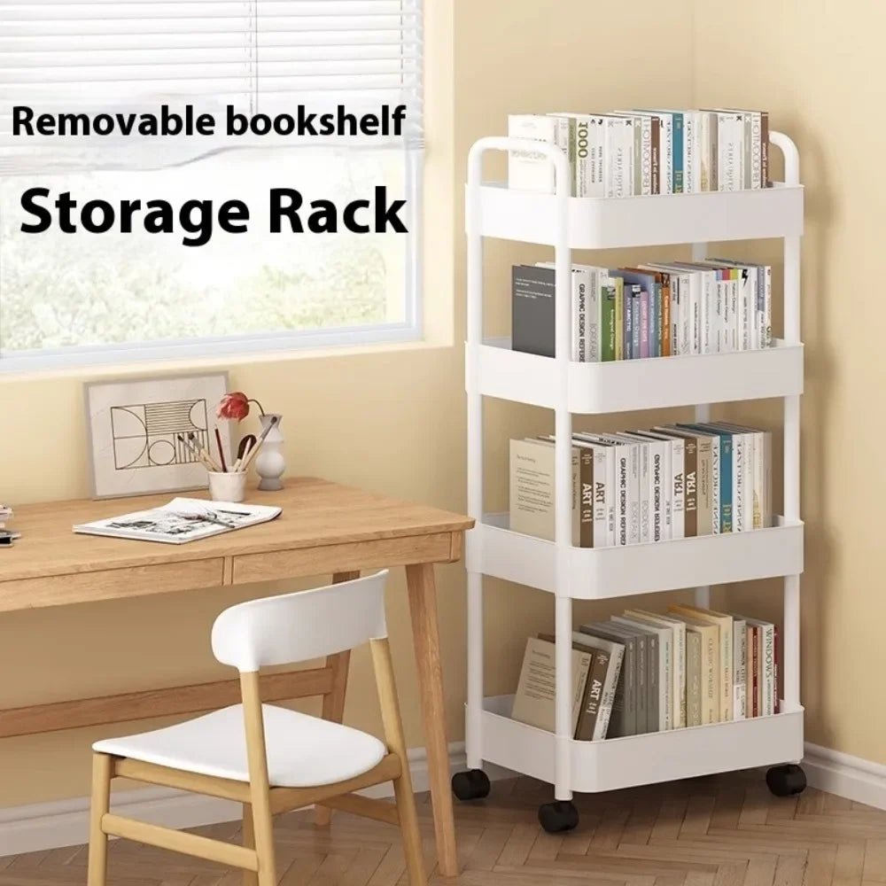 Bookshelf Storage Trolley Mobile Kitchen Trolley Organizer With Wheels Gap Mobile Bookshelf Trolley Household Snacks StorageRack