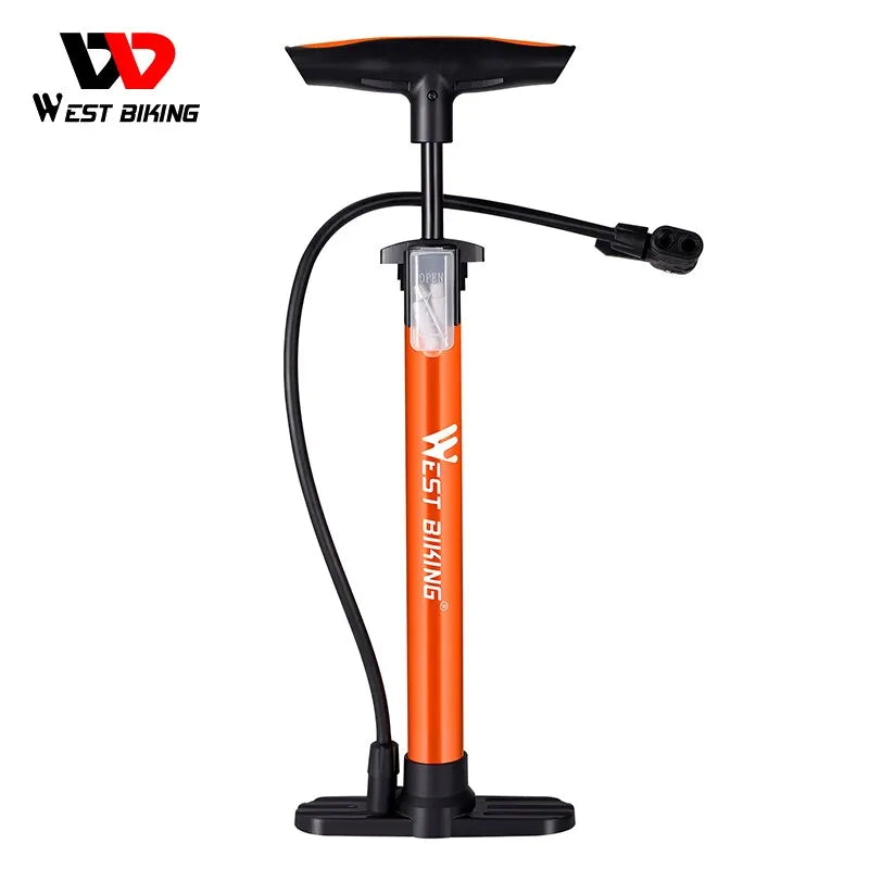 WEST BIKING 160PSI High Pressure Pump Schrader Presta MTB Bicycle Floor Pump Cycling Air Pump Tire Ball Motorcycle Car Inflator