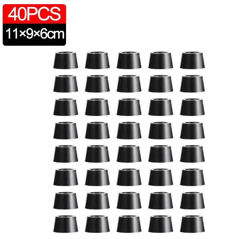 8/40pcs Anti Slip Furniture Foot Black Speaker Cabinet Bed Table Box Conical Rubber Shock Pad Floor Protector Furniture Parts