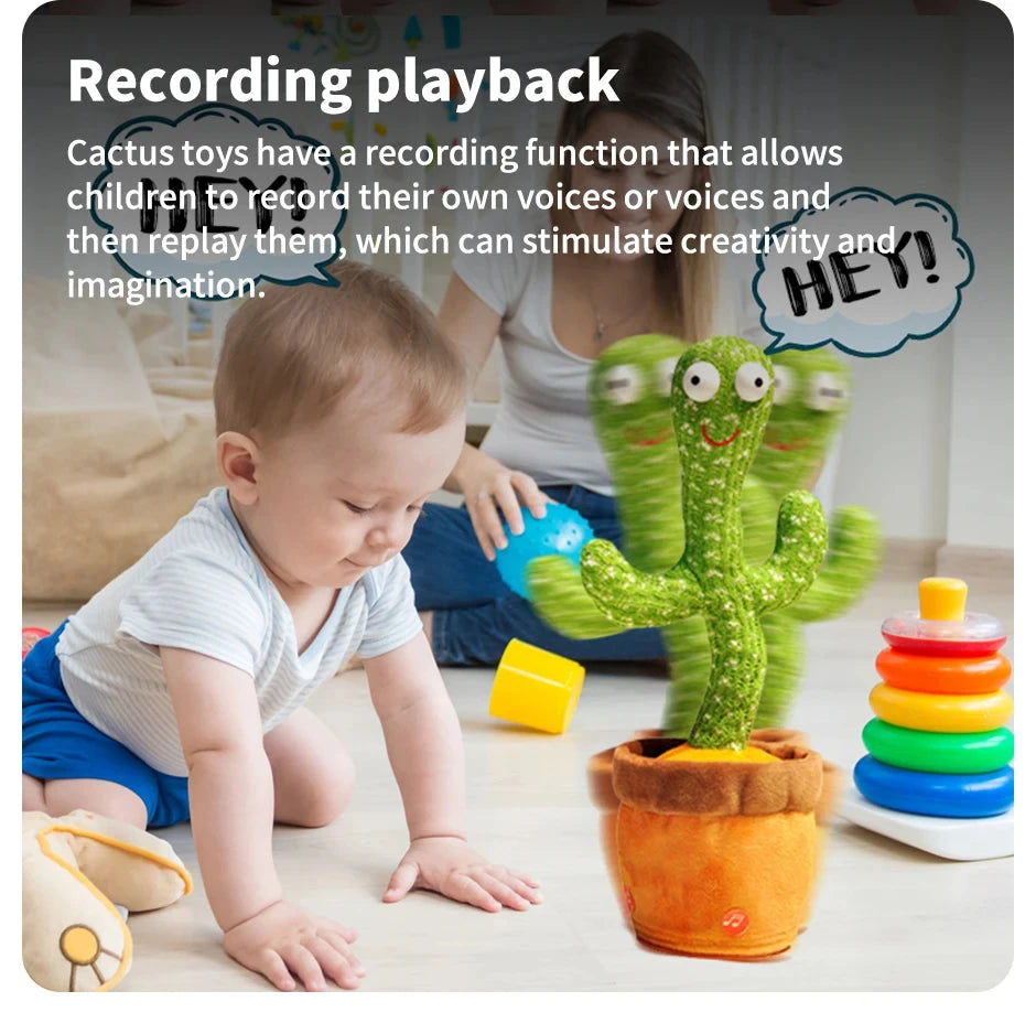 Intelligent Cactus Interactive Learning and Musical Toy for Kids to Dance Record and Speak with Fun