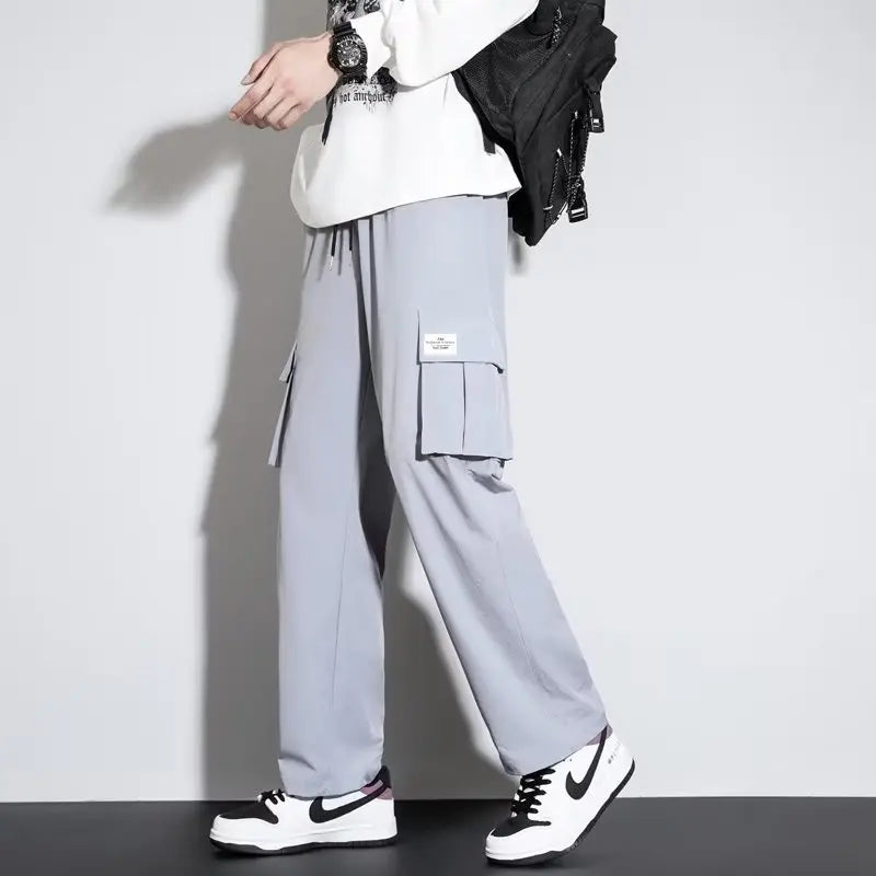 The new 2024 outdoor sports casual cargo pants baggy straight trend leggings handsome Hong Kong trend pants